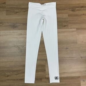 Celestial Bodiez Womens L Crossover Waist Booty Scrunch Leggings Solid White New